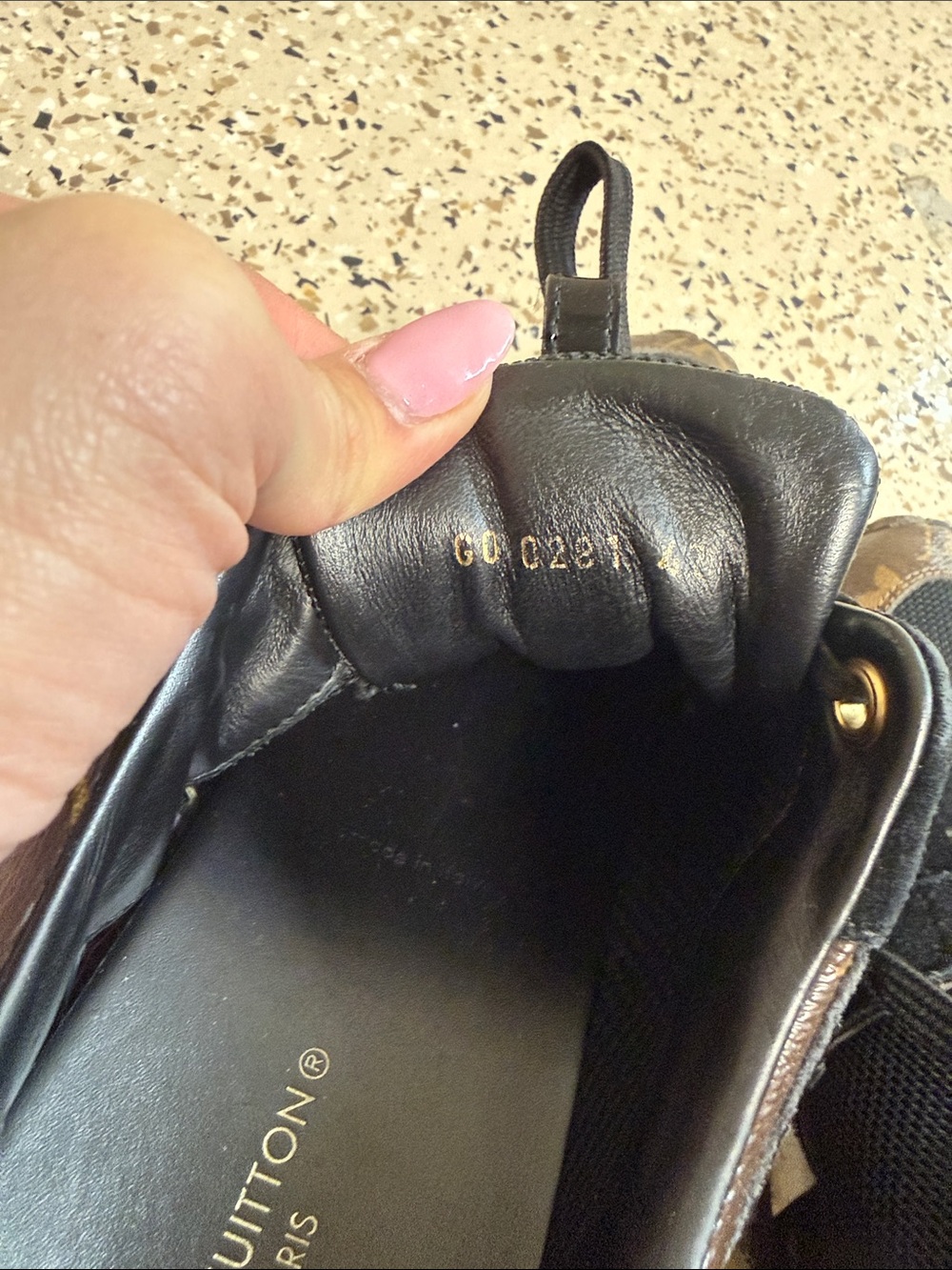 Black Louis Vuitton Monogram Accent Women’s Sneakers - Picture 7 of 9